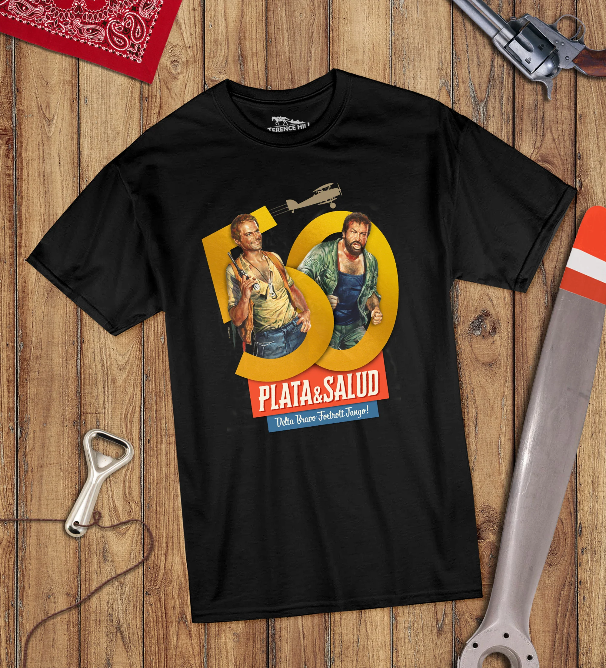 50th Anniversary - Plata & Salud (All the Way, Boys) T-Shirt (black) - Bud & Terence