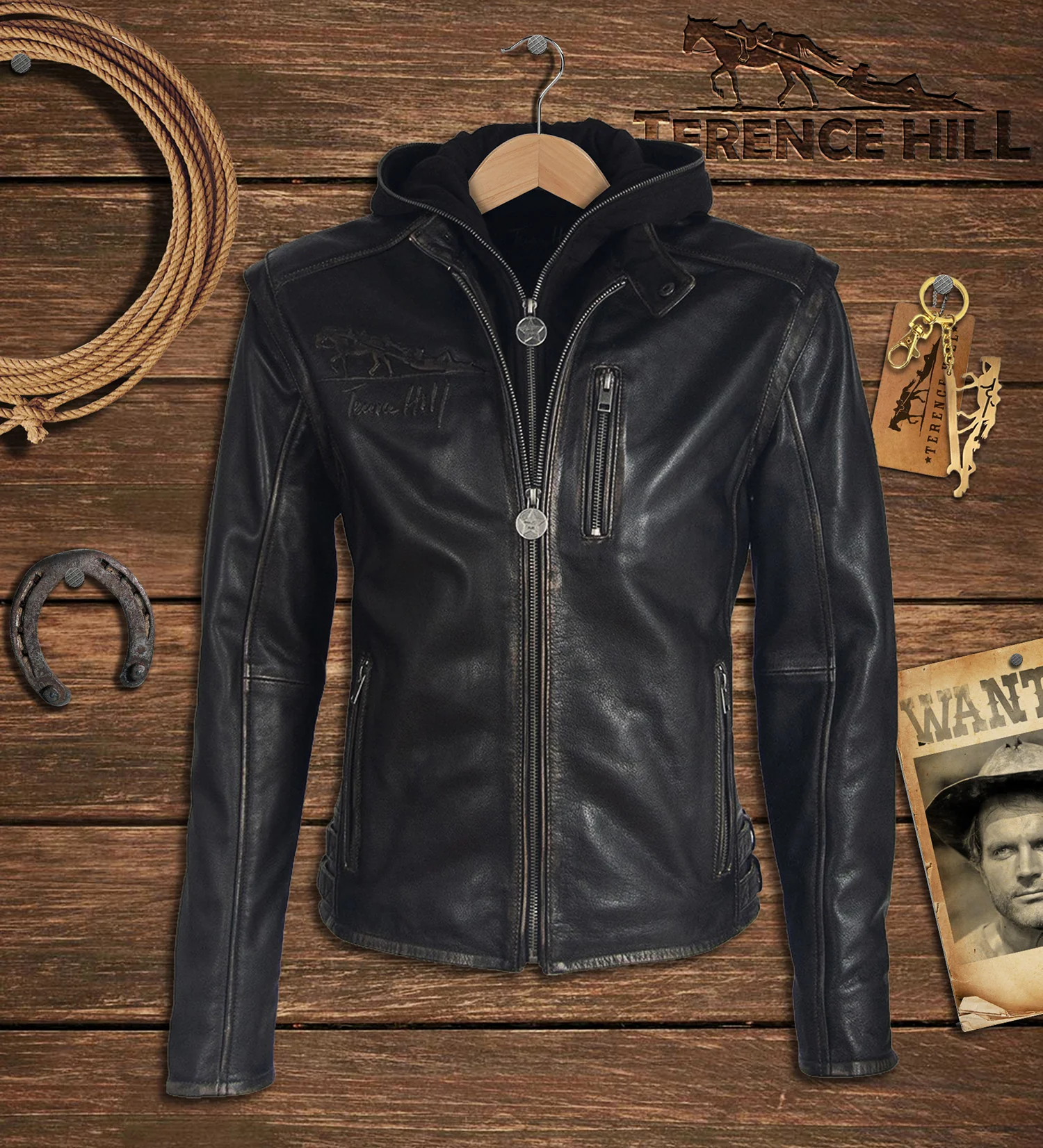 Limited Terence Hill leather jacket with original signature - Image 7