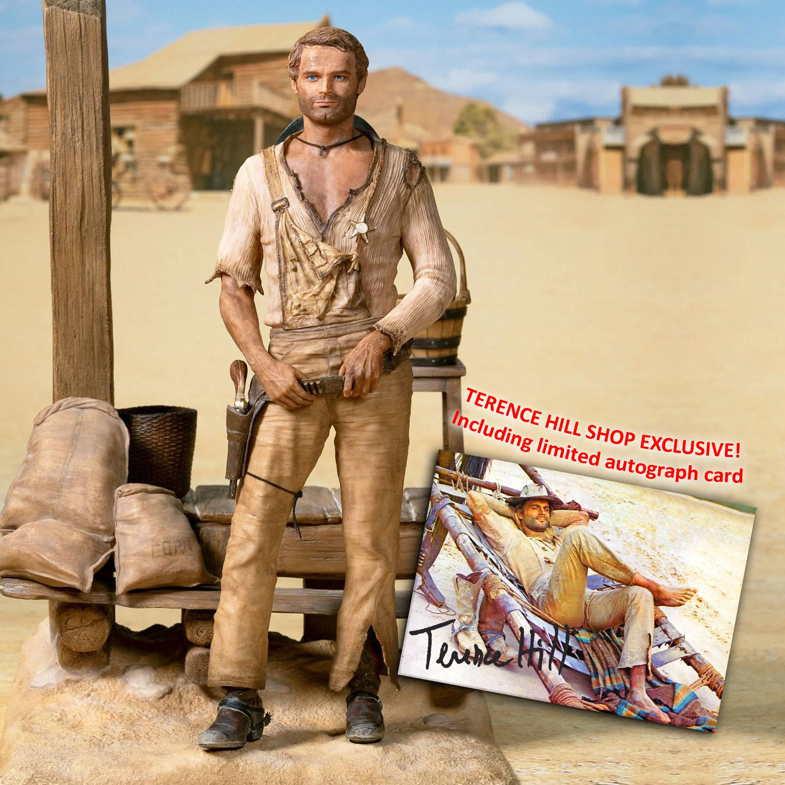 Terence Hill statue 1970 scale 1:6 (36cm) with exclusive autograph card - Image 2