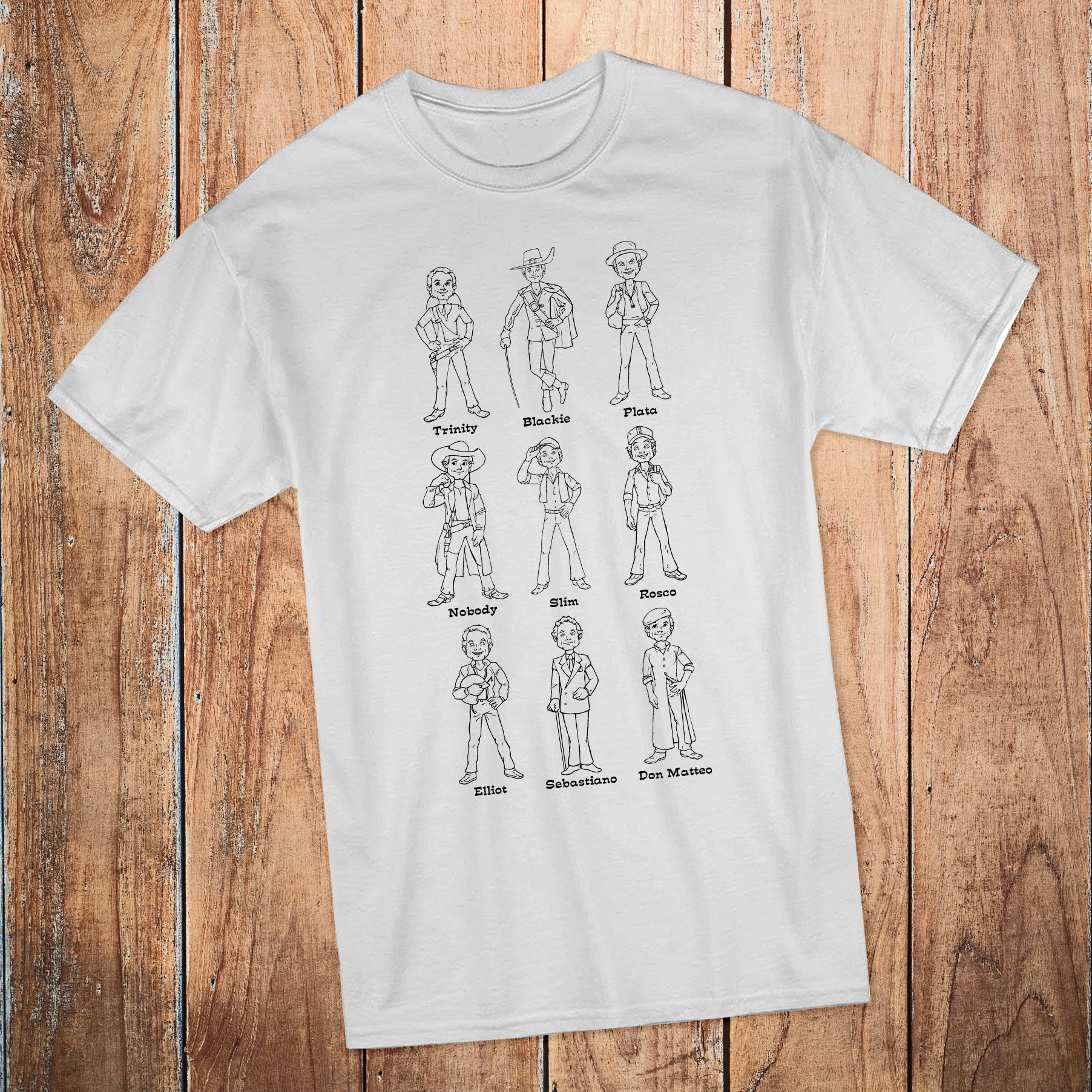 Terence's Roles Outlines - T-Shirt - Terence Hill